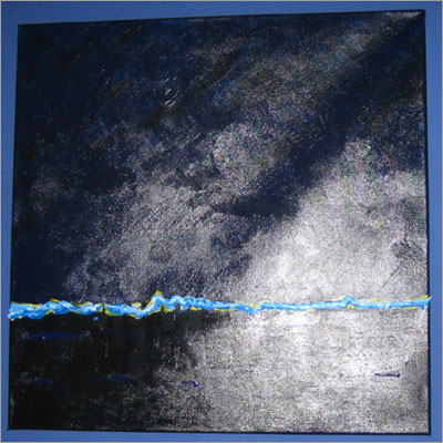 Grafisches Gemälde Blau in Acryl